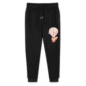 Doux renard dessiné avec une montgolfière - Pantalon de jogging bio Mini Mover Stanley/Stella Ado  - noir - Devant
