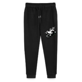 Lazy Fat Cat | Cat Wakes Up | Meow - Stanley/Stella Mini Mover Teen Organic Jogging Trousers  - black - Front