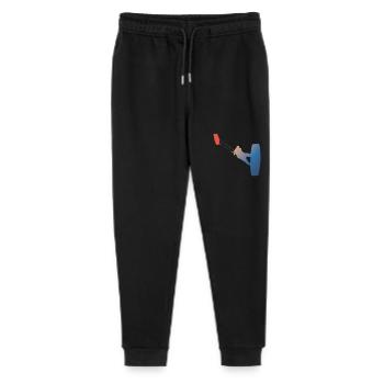 Kitesurfers tshirts with gradient and cool kite - Stanley/Stella Mini Mover Teen Organic Jogging Trousers  - black - Front