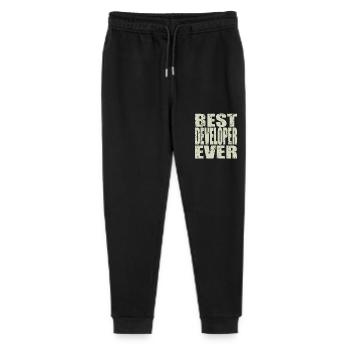 Best Developer ever Developer Gift - Stanley/Stella Mini Mover Teen Organic Jogging Trousers  - black - Front