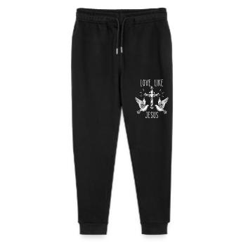 Jesus Christus Kreuz, Friedenstauben, Spruch - Stanley/Stella Teenager Bio Jogginghose Mini Mover  - Schwarz - Vorne