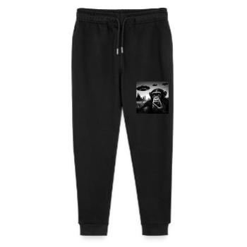 Chimp Monkey Ape Funny Selfie with UFOs Weird Alie - Stanley/Stella Mini Mover Teen Organic Jogging Trousers  - black - Front