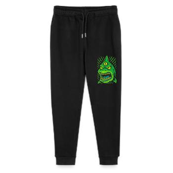 Three-eyed neon shark with fangs - Stanley/Stella Mini Mover Teen Organic Jogging Trousers  - black - Front