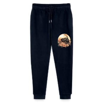 Nostalgischer Zug mit Blumen - Stanley/Stella Teenager Bio Jogginghose Mini Mover  - Navy - Vorne