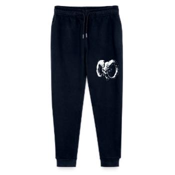 Dämonenschädel mit Widderhörnern – Dark Art - Stanley/Stella Teenager Bio Jogginghose Mini Mover  - Navy - Vorne