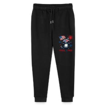 Waschbär Wild & Frei Weiß Und Wild 4. Juli - Stanley/Stella Teenager Bio Jogginghose Mini Mover  - Schwarz - Vorne