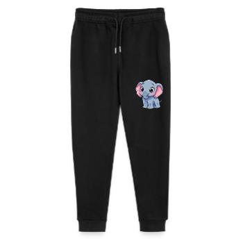 Elefant mit großen Augen - Stanley/Stella Teenager Bio Jogginghose Mini Mover  - Schwarz - Vorne