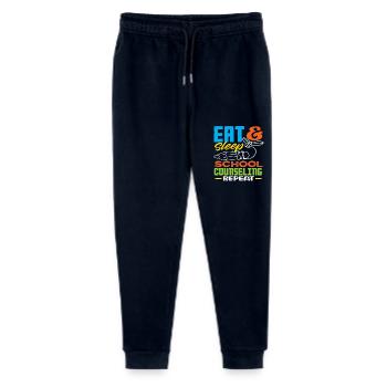 Eat Sleep School Counseling Repeat Motivation - Stanley/Stella Mini Mover Teen Organic Jogging Trousers  - navy - Front