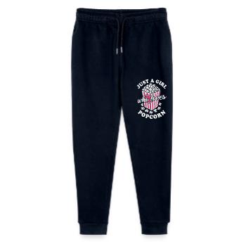 Just a girl who loves Popcorn - knusprig & lecker - Stanley/Stella Teenager Bio Jogginghose Mini Mover  - Navy - Vorne