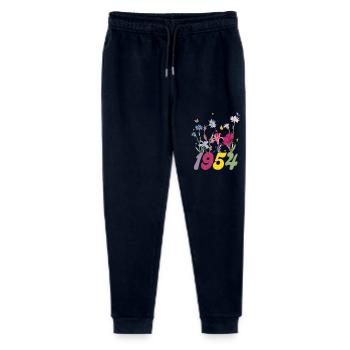 Year of birth 1954 wildflowers - Stanley/Stella Mini Mover Teen Organic Jogging Trousers  - navy - Front