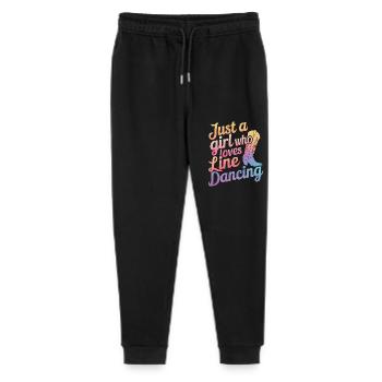 Line Dancing Tanzen Tänzer - Stanley/Stella Teenager Bio Jogginghose Mini Mover  - Schwarz - Vorne