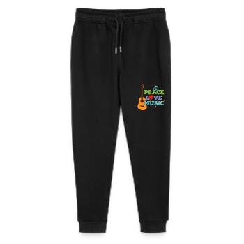 Gitarre "Peace, Love, Music" - Stanley/Stella Teenager Bio Jogginghose Mini Mover  - Schwarz - Vorne