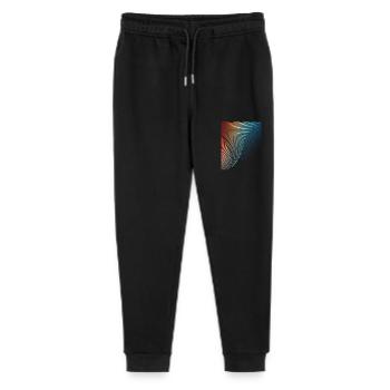 abstract geometric pattern spiral wave - Stanley/Stella Mini Mover Teen Organic Jogging Trousers  - black - Front