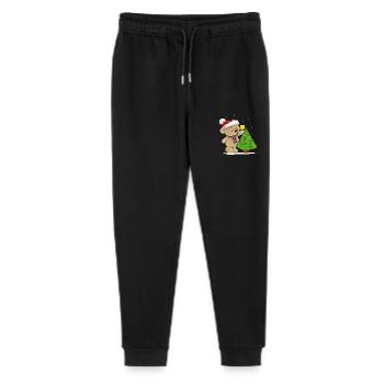 Bärchen schmückt Weihnachtsbaum - Stanley/Stella Teenager Bio Jogginghose Mini Mover  - Schwarz - Vorne