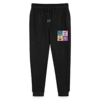 Popart Colorful Elephant Bunny Shark Goat - Stanley/Stella Mini Mover Teen Organic Jogging Trousers  - black - Front