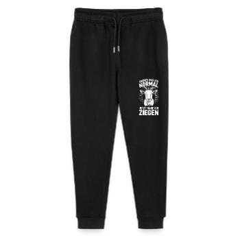 Früher war ich normal jetzt habe ich Ziegen - Stanley/Stella Teenager Bio Jogginghose Mini Mover  - Schwarz - Vorne