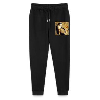 Decorative cat in the style of Gustav Klimt. - Stanley/Stella Mini Mover Teen Organic Jogging Trousers  - black - Front