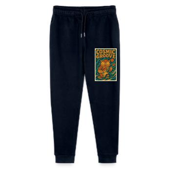 Psychedelisches Retro-Design mit Eule und Gitarre - Stanley/Stella Teenager Bio Jogginghose Mini Mover  - Navy - Vorne