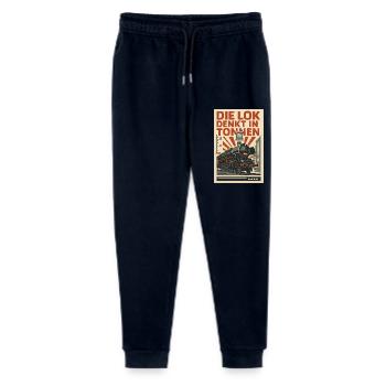 Railway locomotive thinks in tons steam locomotive - Stanley/Stella Mini Mover Teen Organic Jogging Trousers  - navy - Front