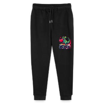 Valentine's Day Dinosaur Heart Monster Truck Funny - Stanley/Stella Mini Mover Teen Organic Jogging Trousers  - black - Front