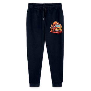 Kawaii Fire Truck Flames - Stanley/Stella Mini Mover Teen Organic Jogging Trousers  - navy - Front