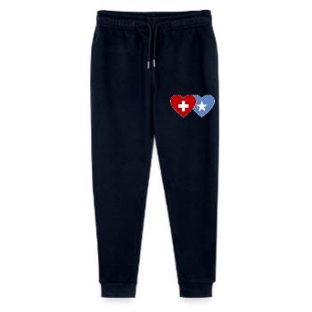 Schweiz Somalia Flagge Herz - Stanley/Stella Teenager Bio Jogginghose Mini Mover  - Navy - Vorne