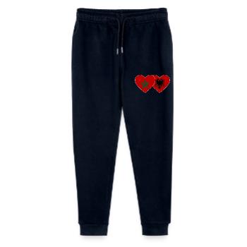 Marokko Albanien Flagge Herz - Stanley/Stella Teenager Bio Jogginghose Mini Mover  - Navy - Vorne
