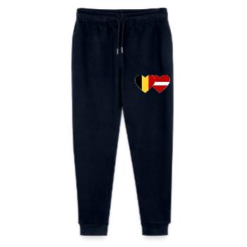 Belgium Latvia Flag Heart - Stanley/Stella Mini Mover Teen Organic Jogging Trousers  - navy - Front