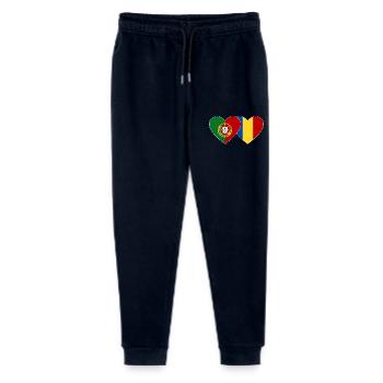 Portugal Rumänien Flagge Herz - Stanley/Stella Teenager Bio Jogginghose Mini Mover  - Navy - Vorne