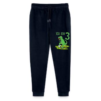 Dinosaur Rex Football 3 Birthday - Stanley/Stella Mini Mover Teen Organic Jogging Trousers  - navy - Front