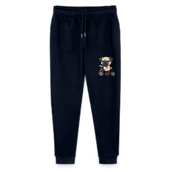 Funny Pug on Tricycle - Stanley/Stella Mini Mover Teen Organic Jogging Trousers  - navy - Front