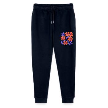 Blumen Dekor. Personalisierbar - Stanley/Stella Teenager Bio Jogginghose Mini Mover  - Navy - Vorne