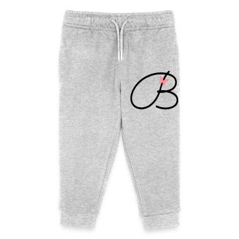 Letter B Initial Letter Butterfly - Kids Organic Sweatpants by Stanley/Stella - heather grey - Front