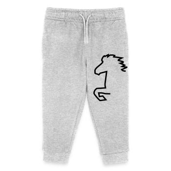 Icelandic horse - Kids Organic Sweatpants by Stanley/Stella - heather grey - Front