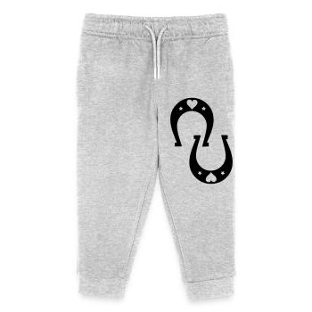 horseshoe heart 2 - Kids Organic Sweatpants by Stanley/Stella - heather grey - Front