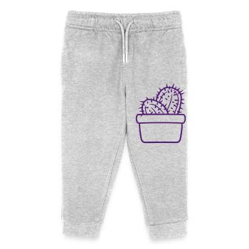Kaktus Pflanze Stachelig Stacheln Wüsten Kakteen - Kinder Organic Jogginghose Mini Mover von Stanley/Stella - Grau meliert - Vorne