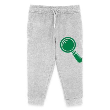 magnifying glass - Kids Organic Sweatpants by Stanley/Stella - heather grey - Front