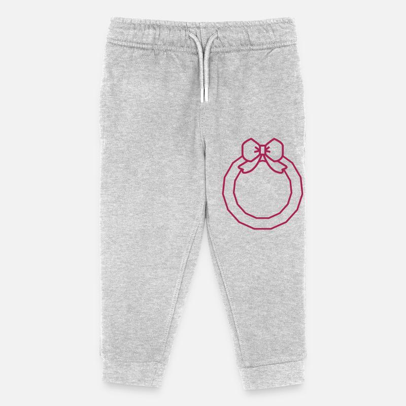 Weihnachtskranz Band Symbol - Kinder Organic Jogginghose Mini Mover von Stanley/Stella - Grau meliert