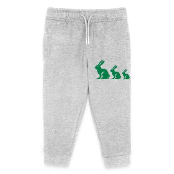 hase pixel 3 - Kinder Organic Jogginghose Mini Mover von Stanley/Stella - Grau meliert - Vorne