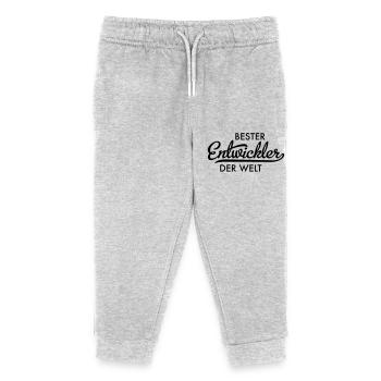 Bester Entwickler der Welt - Kinder Organic Jogginghose Mini Mover von Stanley/Stella - Grau meliert - Vorne