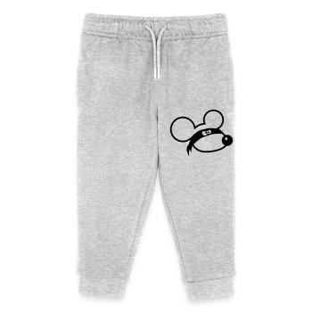 souris méchant voleur ninja raid voleur tissu yeux - Pantalon de jogging enfant bio Stanley/Stella - gris chiné - Devant
