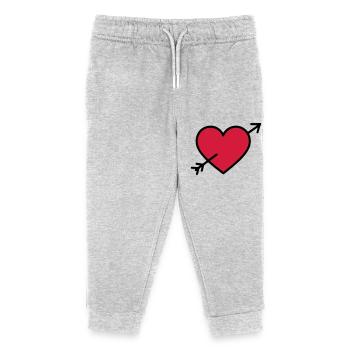 Heart Symbol Arrow - Kids Organic Sweatpants by Stanley/Stella - heather grey - Front