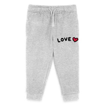 Cœur d’amour - Pantalon de jogging enfant bio Stanley/Stella - gris chiné - Devant