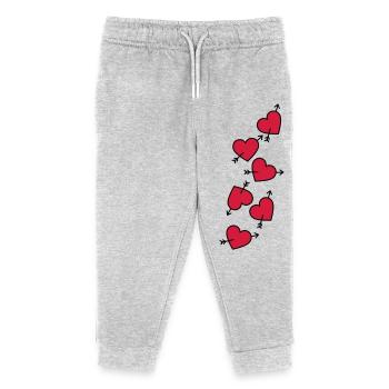 Hearts Arrow Heart Love - Kids Organic Sweatpants by Stanley/Stella - heather grey - Front