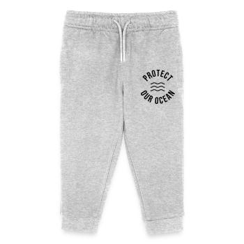 Protect Our Ocean - Kinder Organic Jogginghose Mini Mover von Stanley/Stella - Grau meliert - Vorne