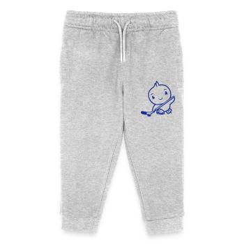 Vogel spielen Eishockey Sport Puck Schläger Hobby - Kinder Organic Jogginghose Mini Mover von Stanley/Stella - Grau meliert - Vorne