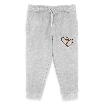 2 hearts plus 1 - Kids Organic Sweatpants by Stanley/Stella - heather grey - Front