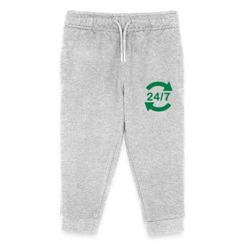 Symbole du logo du service 24h/24 et 7j/7 - Pantalon de jogging enfant bio Stanley/Stella - gris chiné - Devant