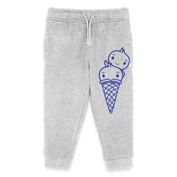 Birds Cream Waffle Cream Scoops Cream Cream Cone - Kids Organic Sweatpants by Stanley/Stella - heather grey - Front