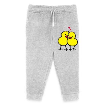 chicks in love (c) - Kids Organic Sweatpants by Stanley/Stella - heather grey - Front